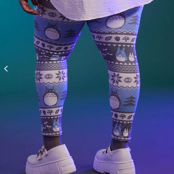 Retired! Studio Ghibli My Neighbor Totoro Holiday Fair Isle Leggings - Picture 3 of 4